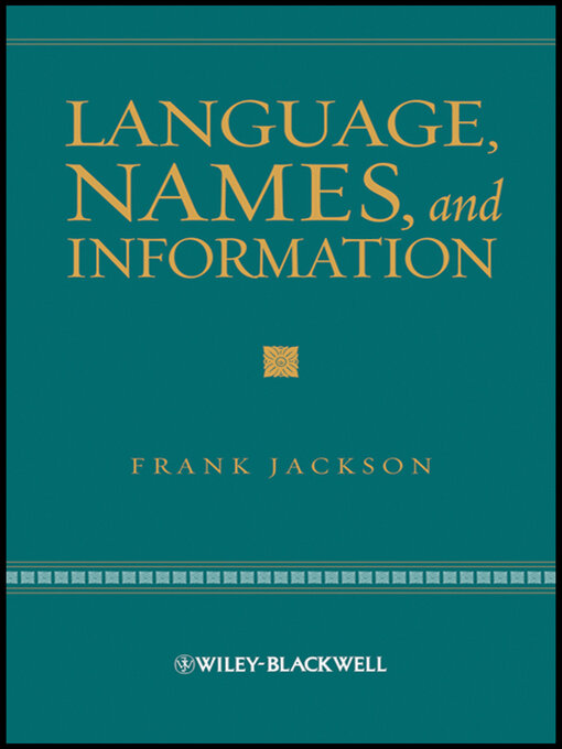Cover image for Language, Names, and Information